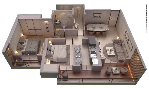 2 BHK Floor Plan